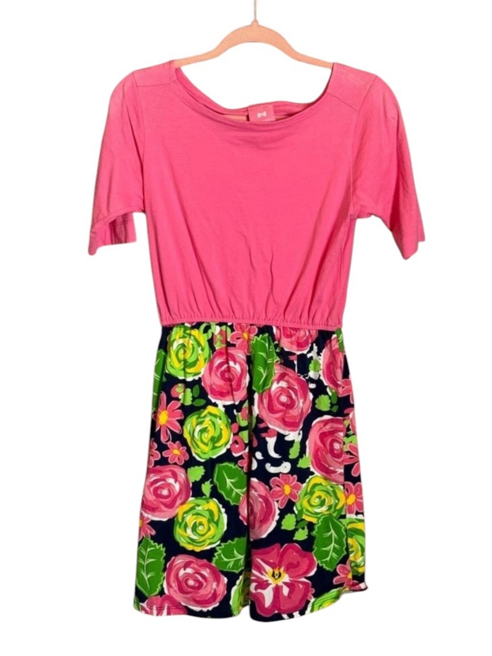 simply Southern Pink‎ Floral Waist-Elastic Dress